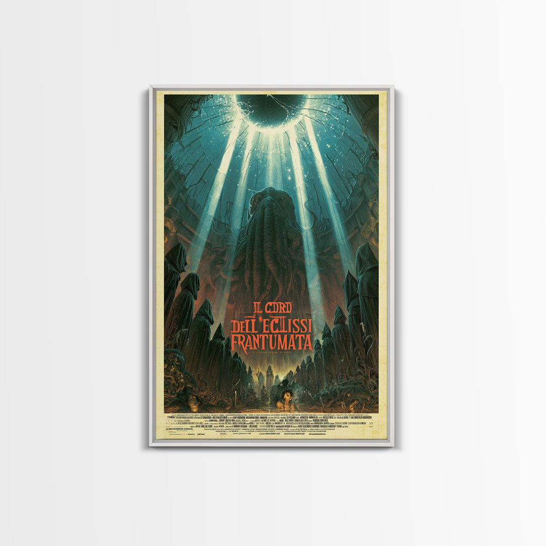 The Choir Of The Shattered Eclipse, Italian Language Horror Movie Poster, 1970s Horror Art, Lovecraftian Horror Poster, Framed Canvas Print