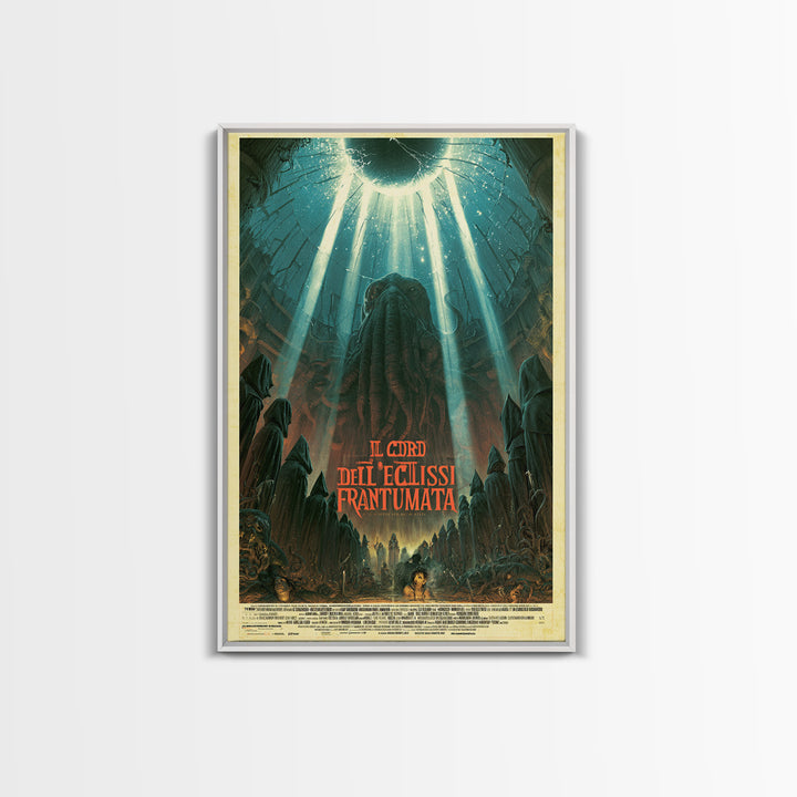 The Choir Of The Shattered Eclipse, Italian Language Horror Movie Poster, 1970s Horror Art, Lovecraftian Horror Poster, Framed Canvas Print