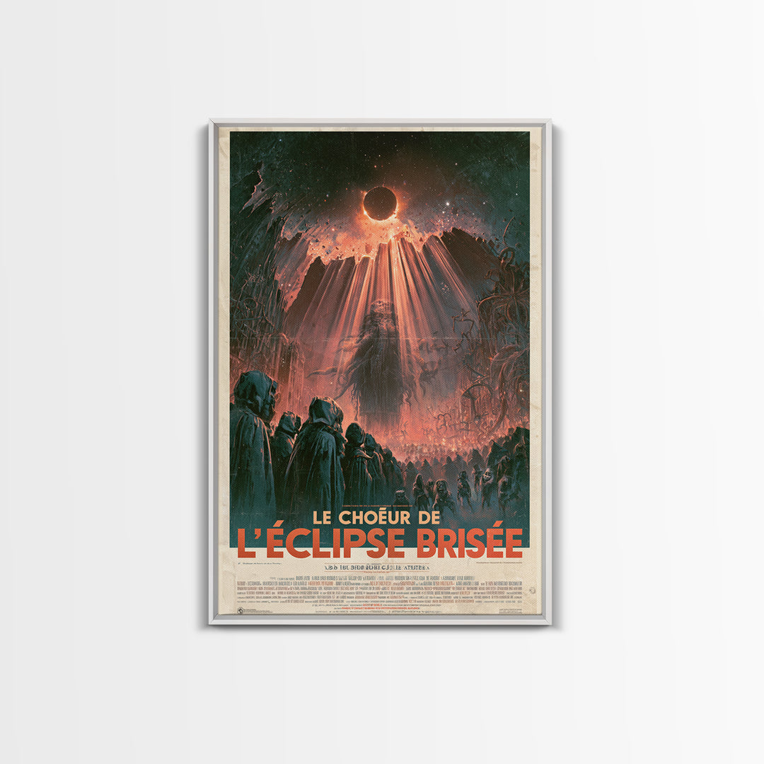 The Choir Of The Shattered Eclipse, French Language Horror Movie Poster, 1960s Horror Art, Cosmic Horror Movie Art, Canvas Print
