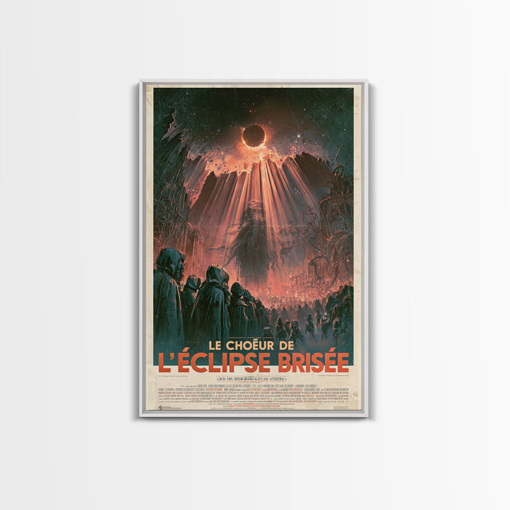 The Choir Of The Shattered Eclipse, French Language Horror Movie Poster, 1960s Horror Art, Cosmic Horror Movie Art, Canvas Print