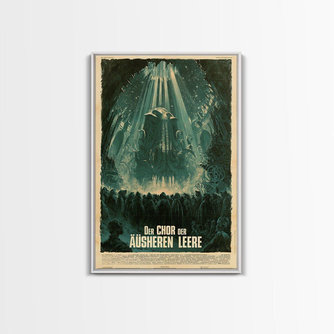 The Choir Of The Outer Void, German Language Horror Movie Poster, 1960s Horror Art, Lovecraftian Horror Poster, Framed Canvas Print