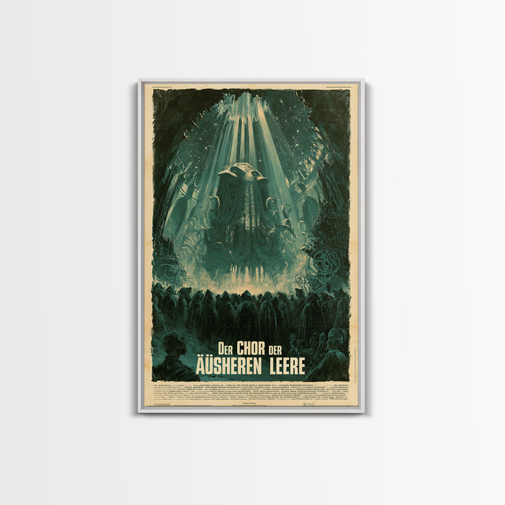 The Choir Of The Outer Void, German Language Horror Movie Poster, 1960s Horror Art, Lovecraftian Horror Poster, Framed Canvas Print