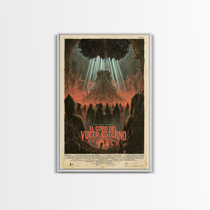 The Choir Of The Outer Void, Italian Language Horror Movie Poster, 1970s Horror Art, Lovecraftian Horror Poster, Framed Canvas Print