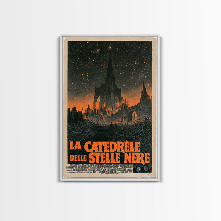 The Cathedral Of Black Stars, Italian Language Horror Movie Poster, 1970s Horror Art, Lovecraftian Horror Poster, Framed Canvas Print