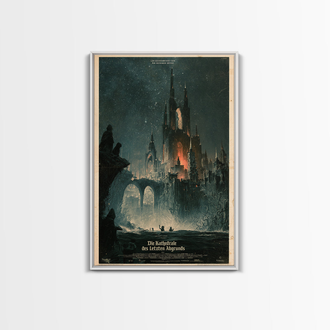 The Cathedral Of The Last Abyss, German Language Horror Movie Poster, 1960s Horror Art, Gothic Cinema Wall Art, Framed Canvas Print