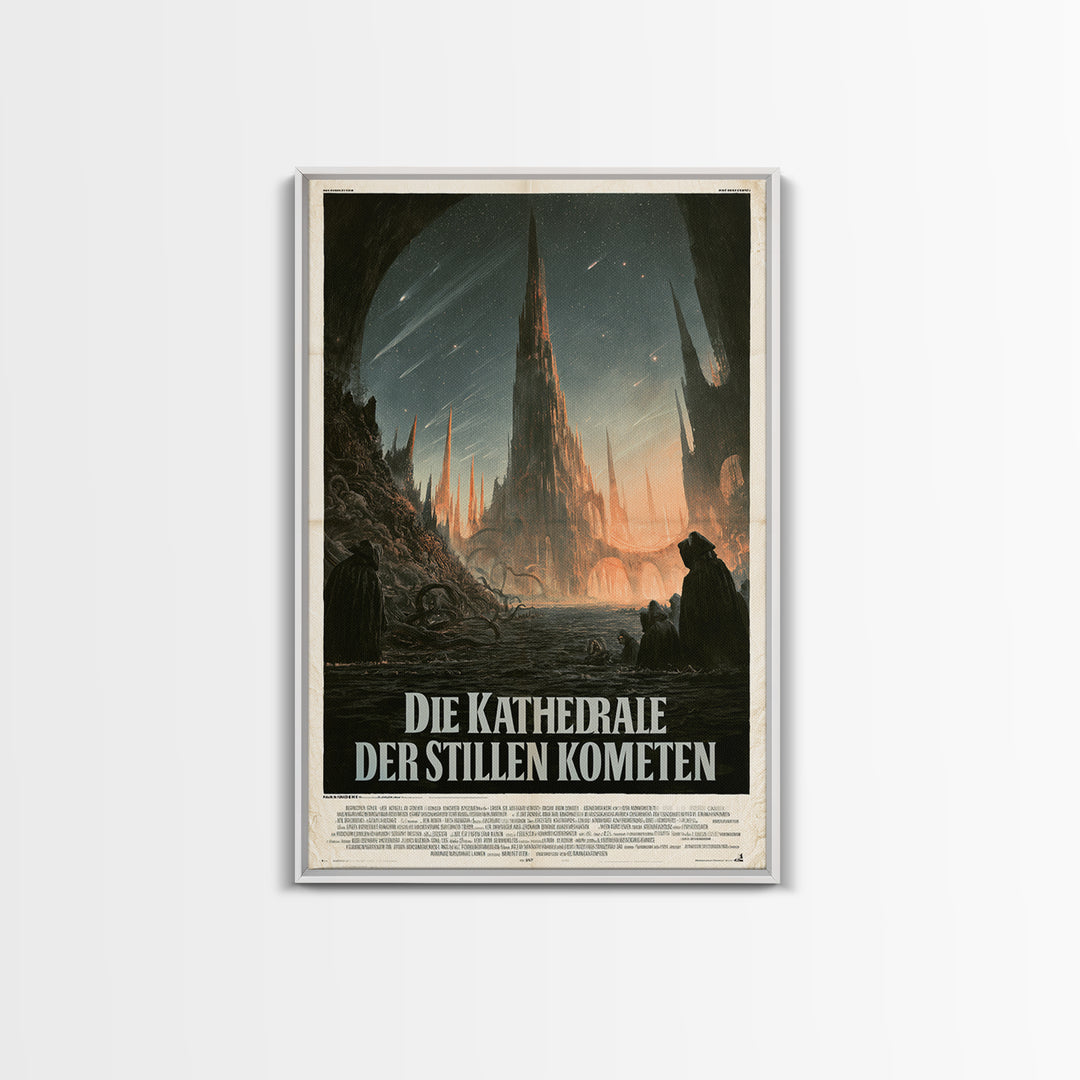 The Cathedral Of Silent Comets, German Language Horror Movie Poster, 1960s Horror Art, Retro Horror Movie Art, Canvas Print