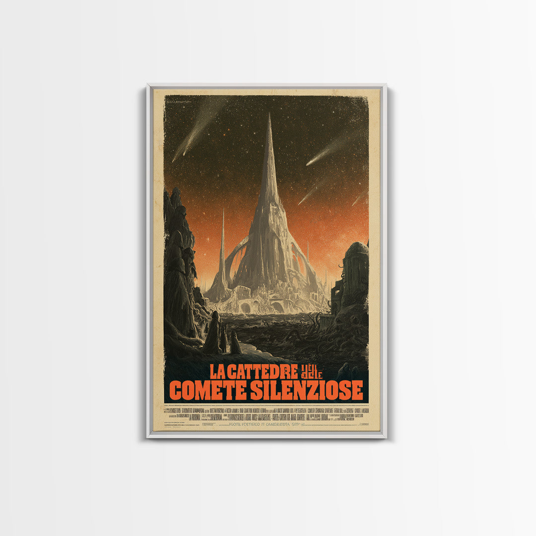 The Cathedral Of Silent Comets, Italian Language Horror Movie Poster, 1970s Horror Art, Lovecraftian Horror Poster, Framed Canvas Print