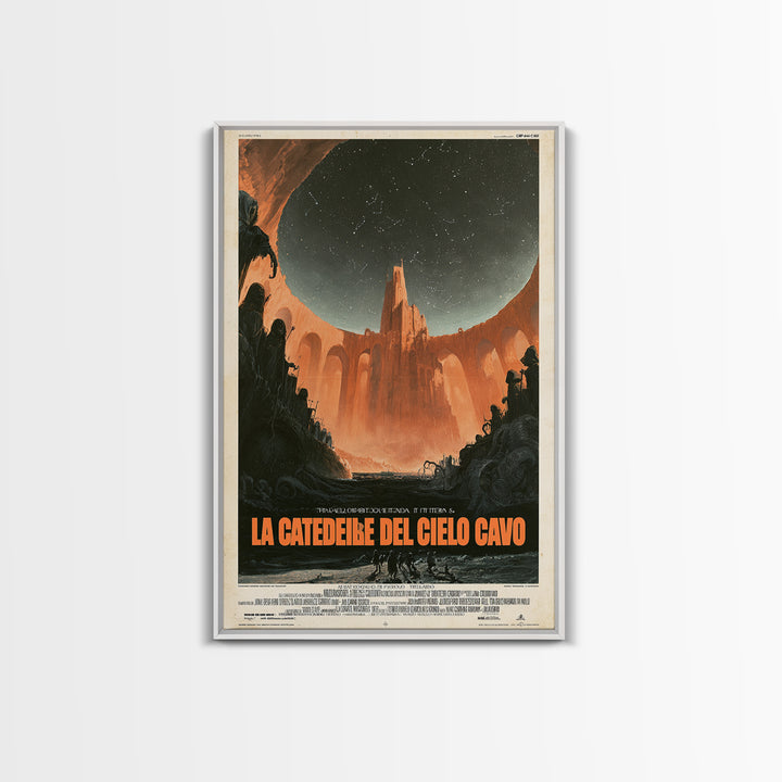 The Cathedral Of The Hollow Sky, Italian Language Horror Movie Poster, 1970s Horror Art, Eldritch Cinema Wall Art, Framed Canvas Print