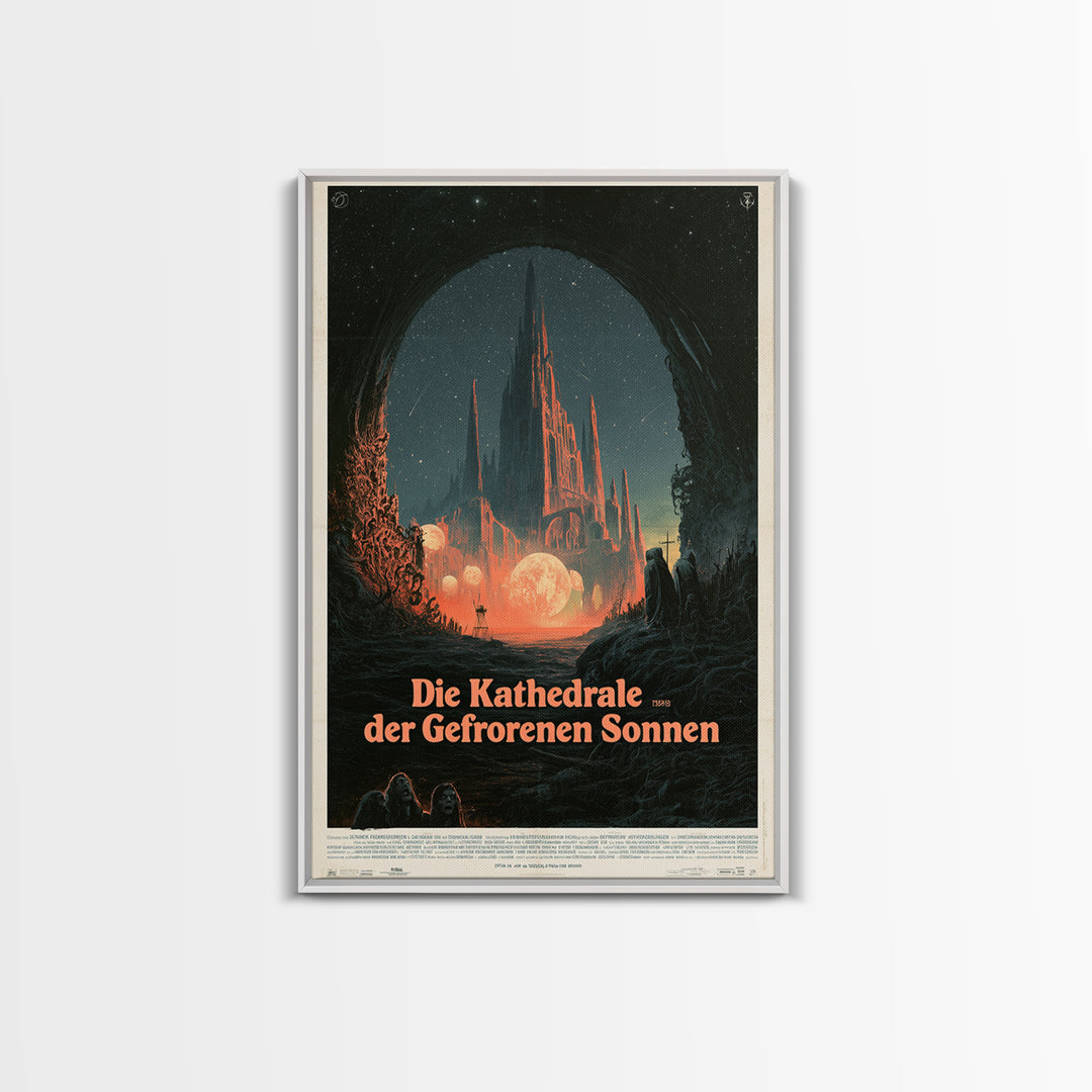 The Cathedral Of Frozen Suns, German Language Horror Movie Poster, 1960s Horror Art, Cult Horror Poster, Framed Canvas Print