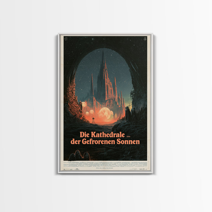 The Cathedral Of Frozen Suns, German Language Horror Movie Poster, 1960s Horror Art, Cult Horror Poster, Framed Canvas Print