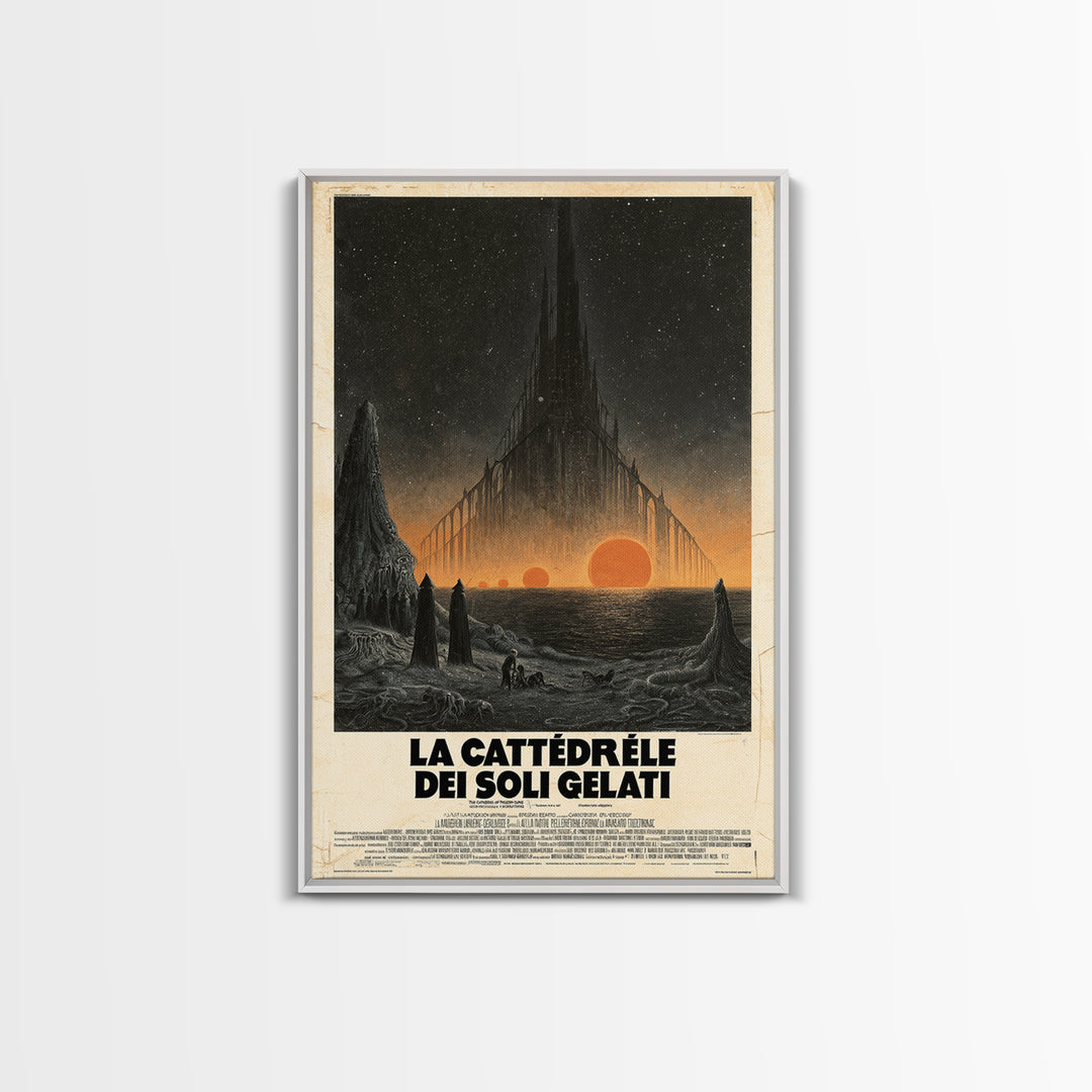 The Cathedral Of Frozen Suns, Italian Language Horror Movie Poster, 1970s Horror Art, Eldritch Cinema Wall Art, Framed Canvas Print