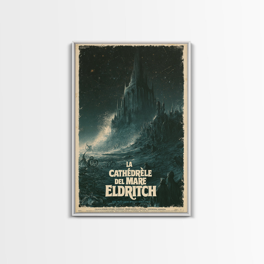 The Cathedral Of The Eldritch Sea, Italian Language Horror Movie Poster, 1970s Horror Art, Cult Horror Poster, Framed Canvas Print