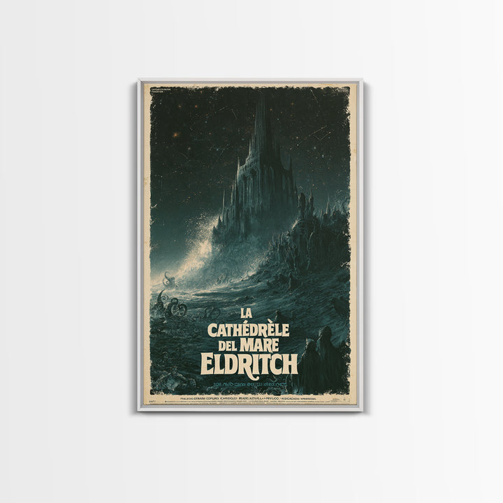 The Cathedral Of The Eldritch Sea, Italian Language Horror Movie Poster, 1970s Horror Art, Cult Horror Poster, Framed Canvas Print