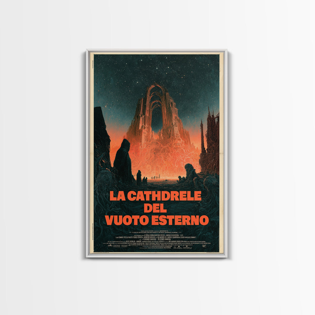 The Cathedral Of The Outer Void, Italian Language Horror Movie Poster, 1970s Horror Art, Eldritch Cinema Wall Art, Framed Canvas Print