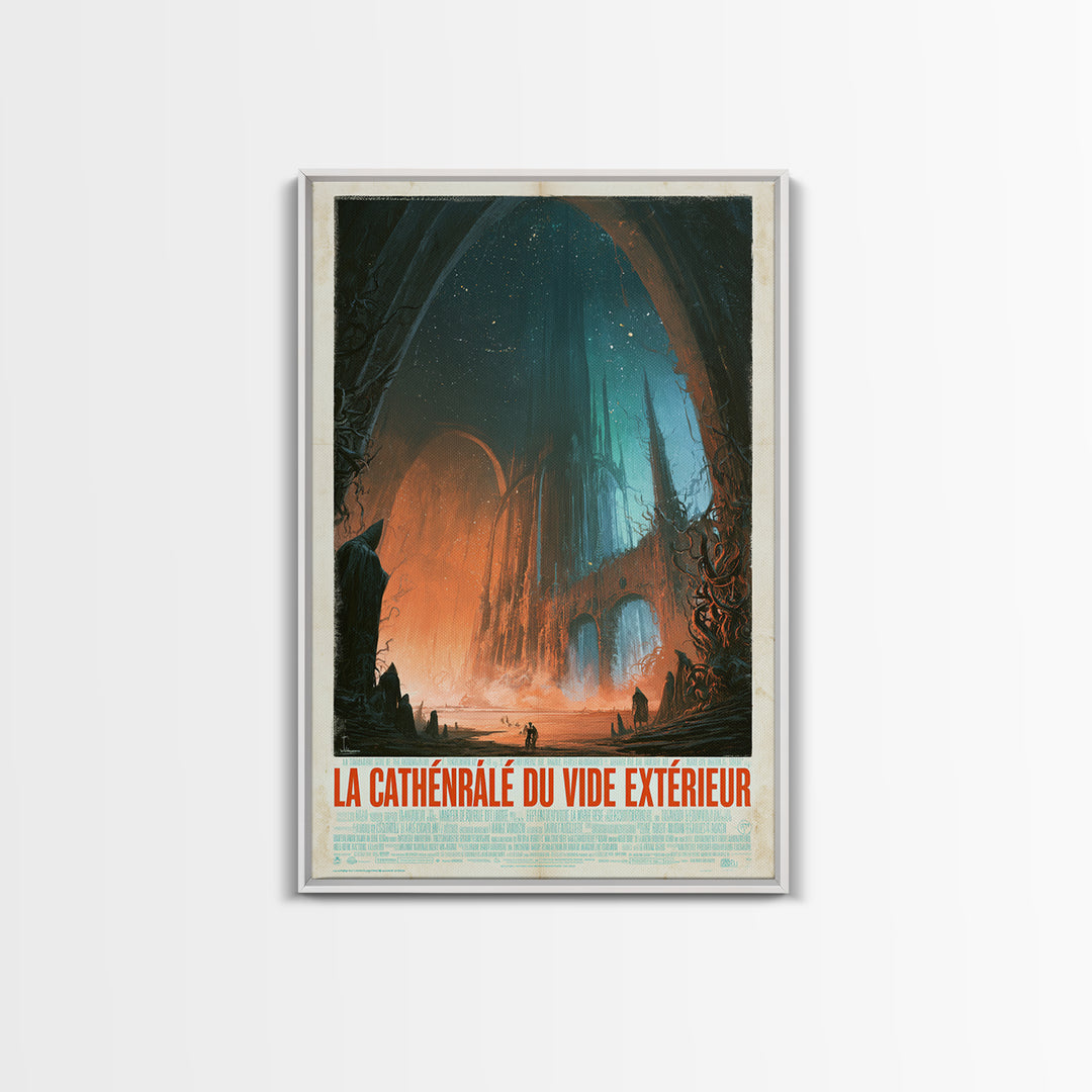 The Cathedral Of The Outer Void, French Language Horror Movie Poster, 1960s Horror Art, Lovecraftian Horror Poster, Framed Canvas Print