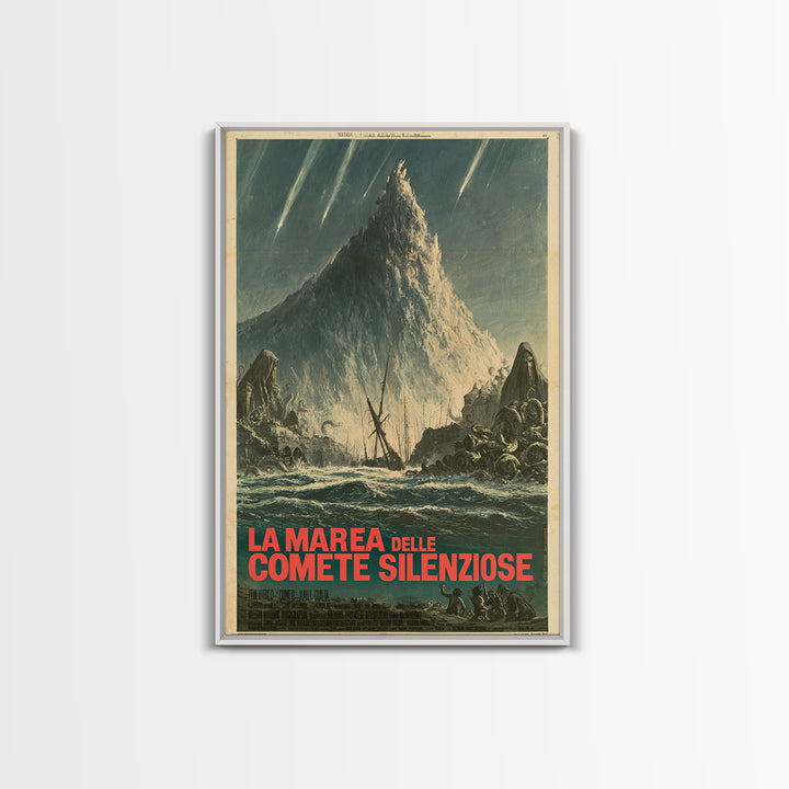The Tide Of Silent Comets, Italian Language Horror Movie Poster, 1970s Horror Art, Lovecraftian Horror Poster, Framed Canvas Print