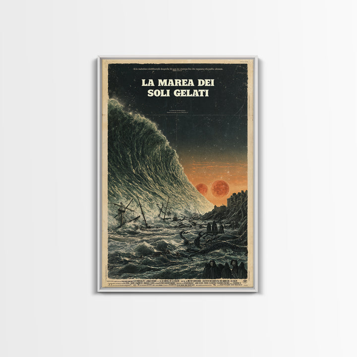 The Tide Of Frozen Suns, Italian Language Horror Movie Poster, 1970s Horror Art, Gothic Cinema Wall Art, Framed Canvas Print