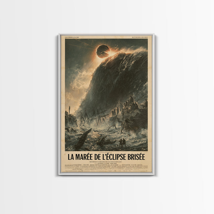 The Tide Of The Shattered Eclipse, French Language Horror Movie Poster, 1960s Horror Art, Cult Horror Poster, Framed Canvas Print