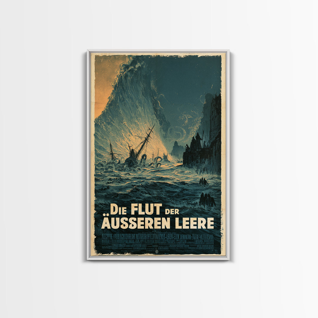 The Tide Of The Outer Void, German Language Horror Movie Poster, 1960s Horror Art, Eldritch Cinema Wall Art, Framed Canvas Print