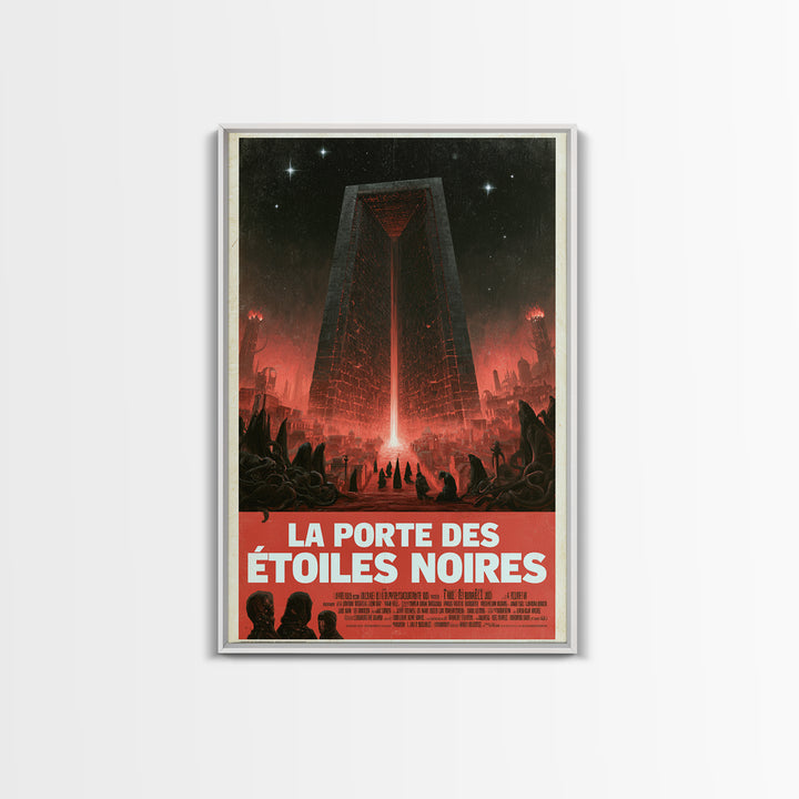 The Gate Of Black Stars, French Language Horror Movie Poster, 1960s Horror Art, Gothic Cinema Wall Art, Framed Canvas Print
