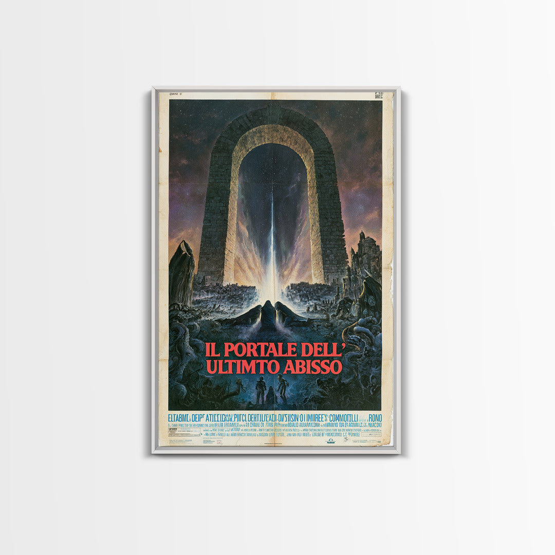 The Gate Of The Last Abyss, Italian Language Horror Movie Poster, 1970s Horror Art, Cult Horror Poster, Framed Canvas Print, Horror Wall Art