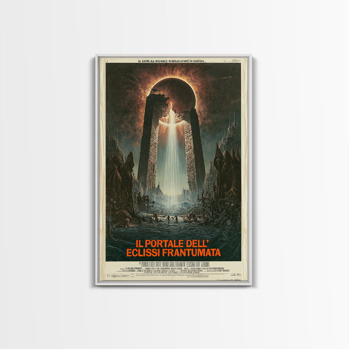 The Gate Of The Shattered Eclipse, Italian Language Horror Movie Poster, 1970s Horror Art, Retro Horror Movie Art, Canvas Print