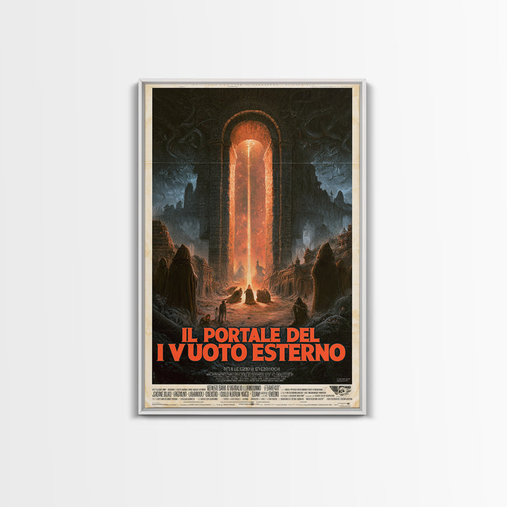 The Gate Of The Outer Void, Italian Language Horror Movie Poster, 1970s Horror Art, Eldritch Cinema Wall Art, Framed Canvas Print