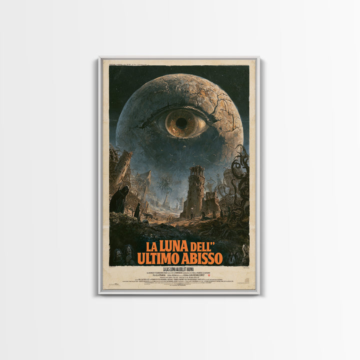 The Moon Of The Last Abyss, Italian Language Horror Movie Poster, 1970s Horror Art, Gothic Cinema Wall Art, Framed Canvas Print