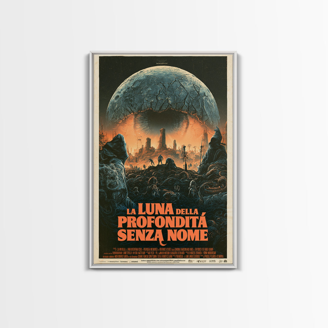The Moon Of The Nameless Deep, Italian Language Horror Movie Poster, 1970s Horror Art, Gothic Cinema Wall Art, Framed Canvas Print