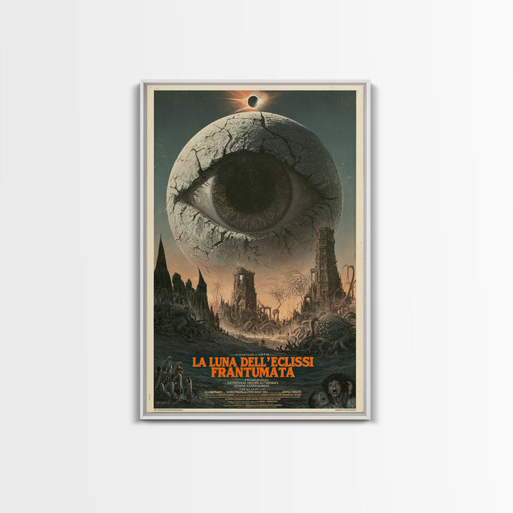 The Moon Of The Shattered Eclipse, Italian Language Horror Movie Poster, 1970s Horror Art, Gothic Cinema Wall Art, Framed Canvas Print