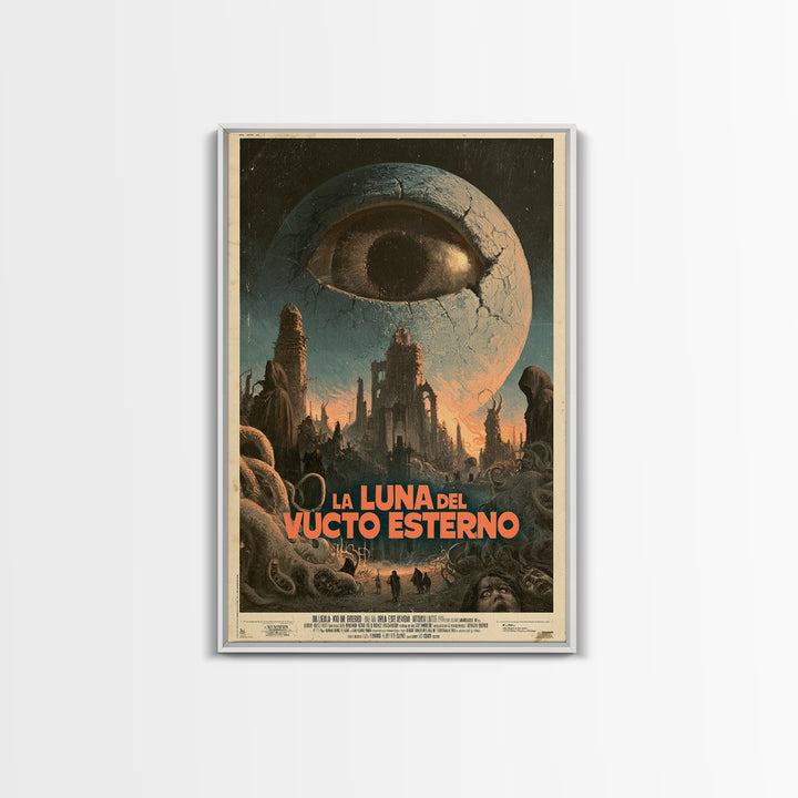 The Moon Of The Outer Void, Italian Language Horror Movie Poster, 1970s Horror Art, Gothic Cinema Wall Art, Framed Canvas Print