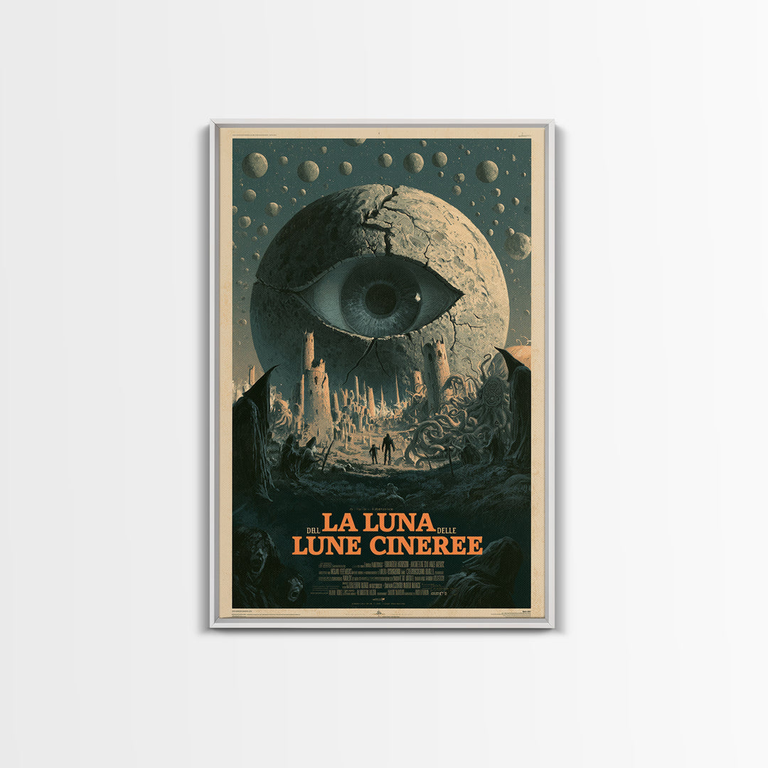 The Moon Of Ashen Moons, Italian Language Horror Movie Poster, 1970s Horror Art, Gothic Cinema Wall Art, Framed Canvas Print
