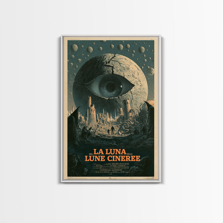 The Moon Of Ashen Moons, Italian Language Horror Movie Poster, 1970s Horror Art, Gothic Cinema Wall Art, Framed Canvas Print