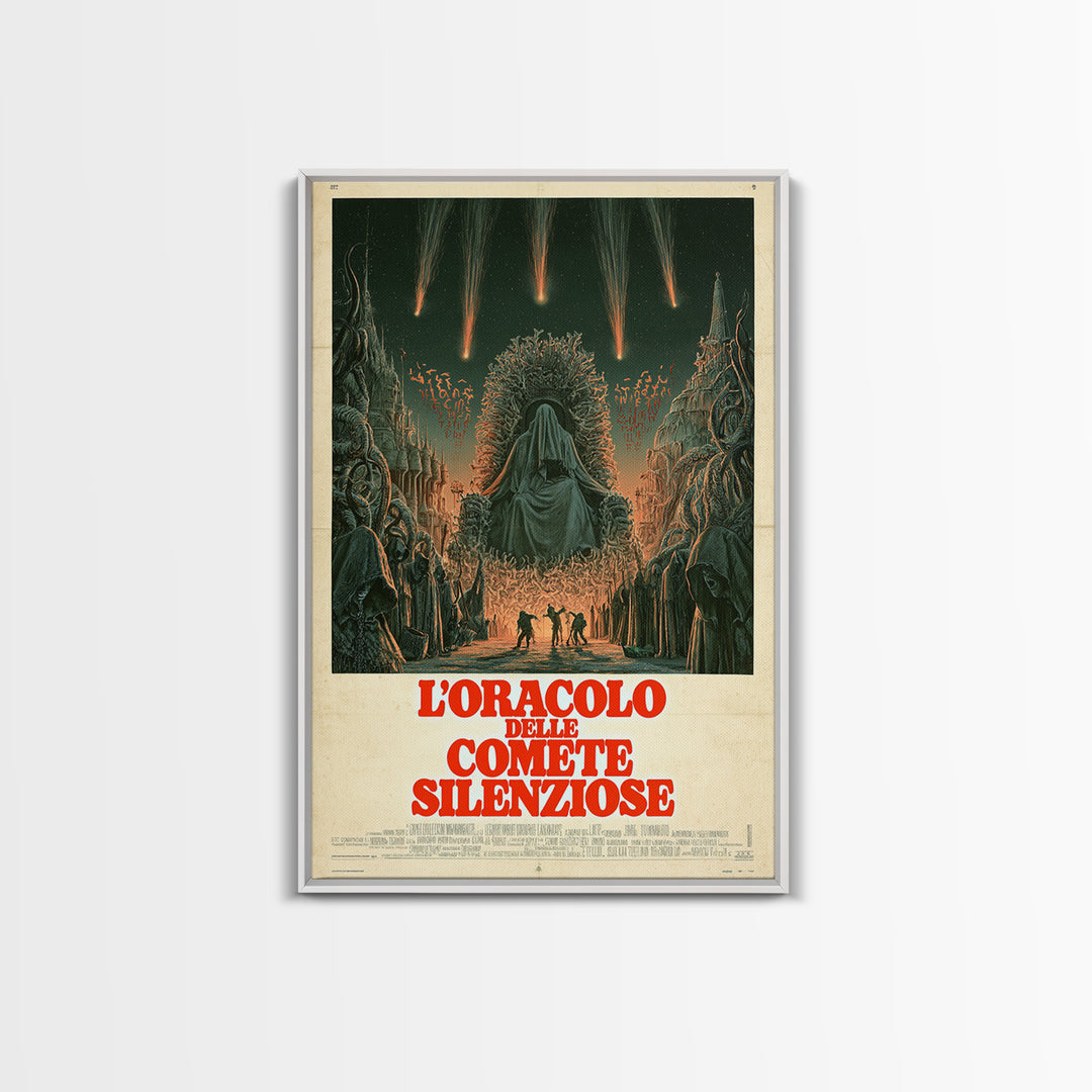 The Oracle Of Silent Comets, Italian Language Horror Movie Poster, 1970s Horror Art, Eldritch Cinema Wall Art, Framed Canvas Print