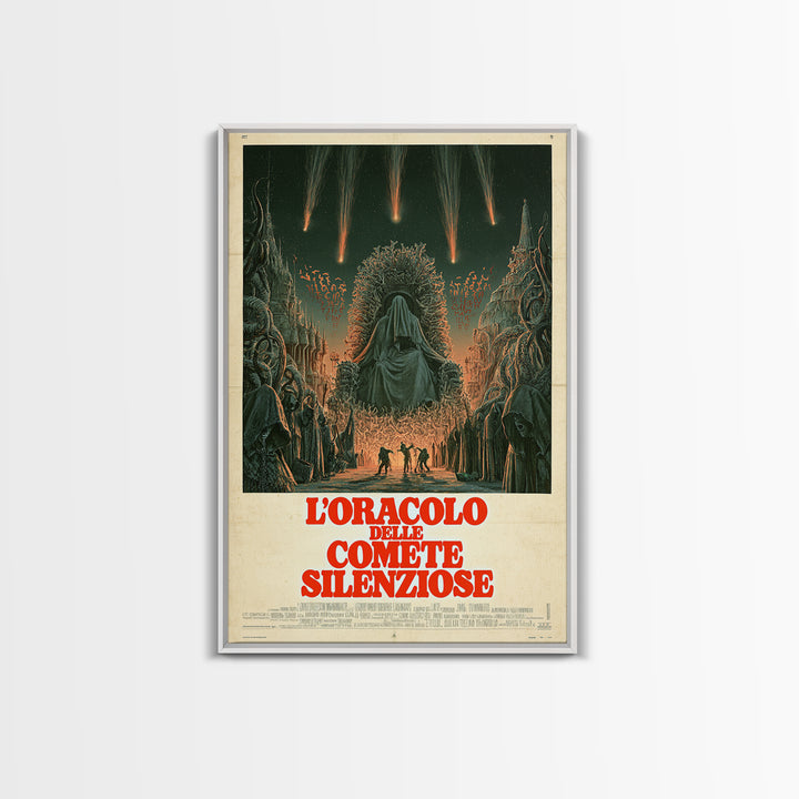 The Oracle Of Silent Comets, Italian Language Horror Movie Poster, 1970s Horror Art, Eldritch Cinema Wall Art, Framed Canvas Print