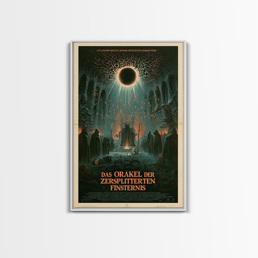 The Oracle Of The Shattered Eclipse, German Language Horror Movie Poster, 1960s Horror Art, Eldritch Cinema Wall Art, Framed Canvas Print