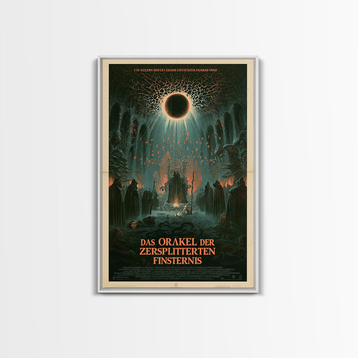 The Oracle Of The Shattered Eclipse, German Language Horror Movie Poster, 1960s Horror Art, Eldritch Cinema Wall Art, Framed Canvas Print