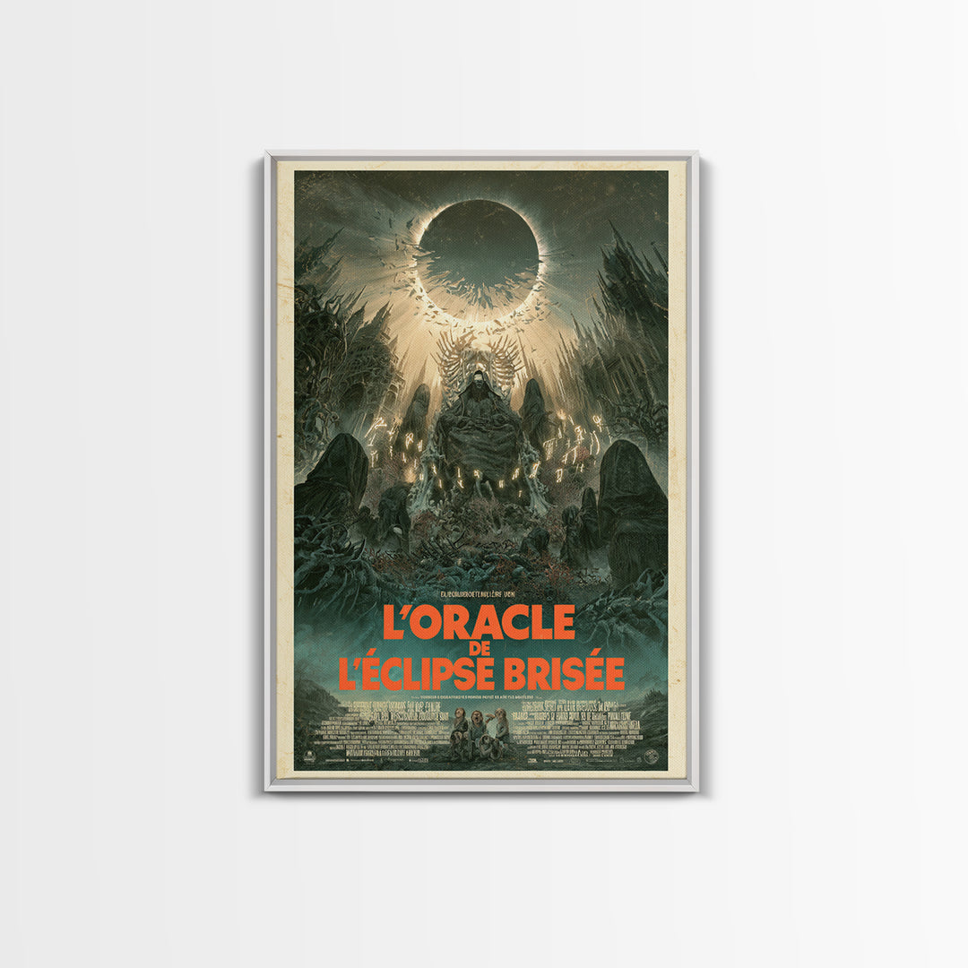 The Oracle Of The Shattered Eclipse, French Language Horror Movie Poster, 1960s Horror Art, Gothic Cinema Wall Art, Framed Canvas Print