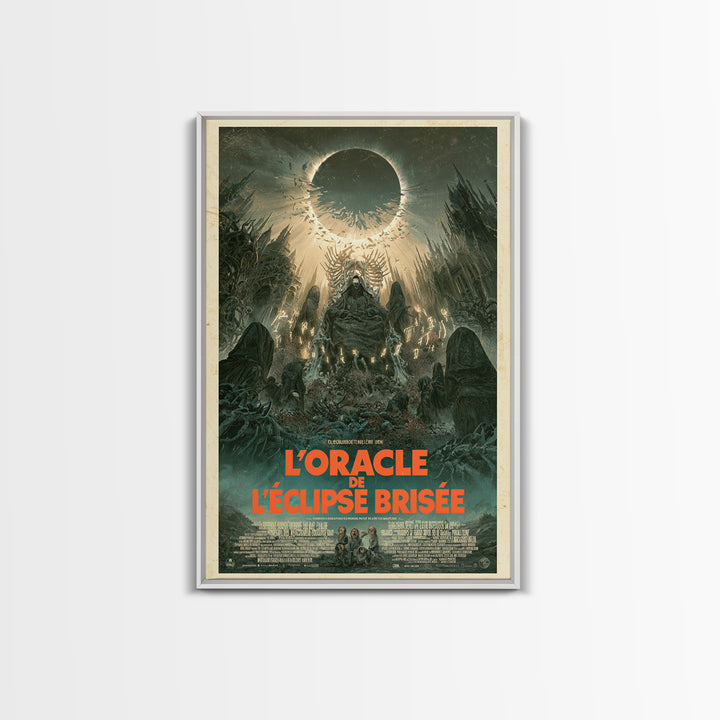 The Oracle Of The Shattered Eclipse, French Language Horror Movie Poster, 1960s Horror Art, Gothic Cinema Wall Art, Framed Canvas Print