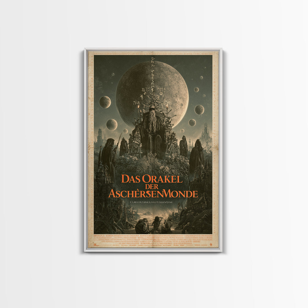 The Oracle Of Ashen Moons, German Language Horror Movie Poster, 1960s Horror Art, Gothic Cinema Wall Art, Framed Canvas Print