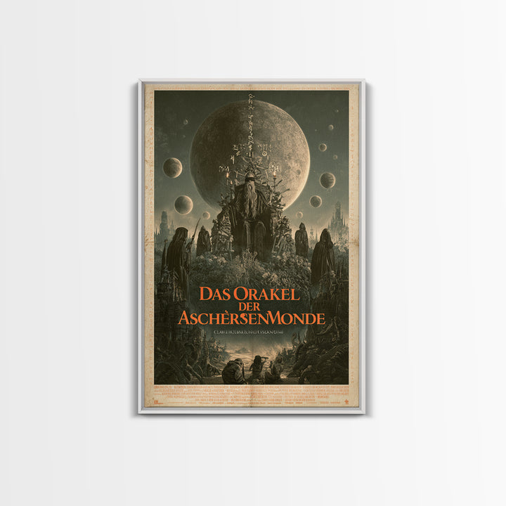 The Oracle Of Ashen Moons, German Language Horror Movie Poster, 1960s Horror Art, Gothic Cinema Wall Art, Framed Canvas Print