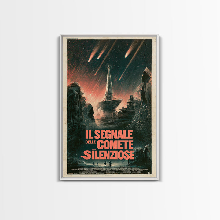 The Signal Of Silent Comets, Italian Language Horror Movie Poster, 1970s Horror Art, Cult Horror Poster, Framed Canvas Print