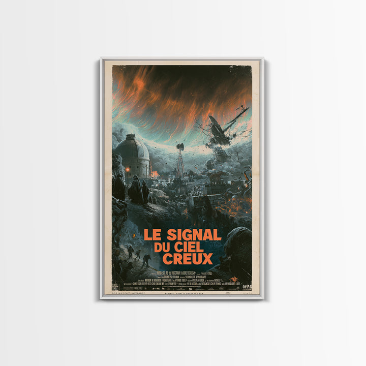 The Signal Of The Hollow Sky, French Language Horror Movie Poster, 1960s Horror Art, Lovecraftian Horror Poster, Framed Canvas Print