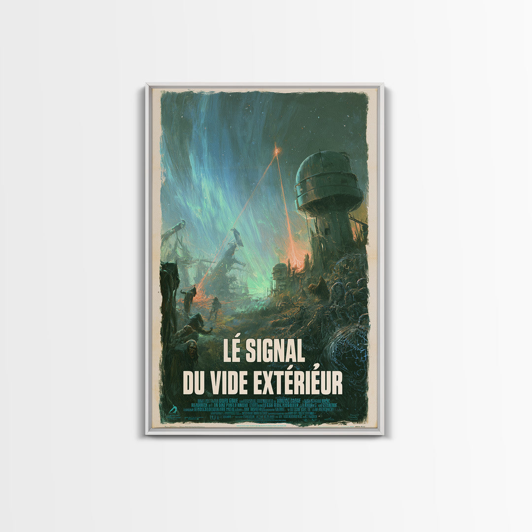 The Signal Of The Outer Void, French Language Horror Movie Poster, 1960s Horror Art, Gothic Cinema Wall Art, Framed Canvas Print