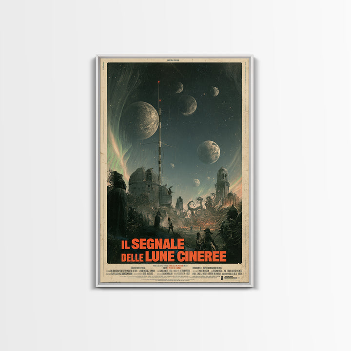 The Signal Of Ashen Moons, Italian Language Horror Movie Poster, 1970s Horror Art, Lovecraftian Horror Poster, Framed Canvas Print