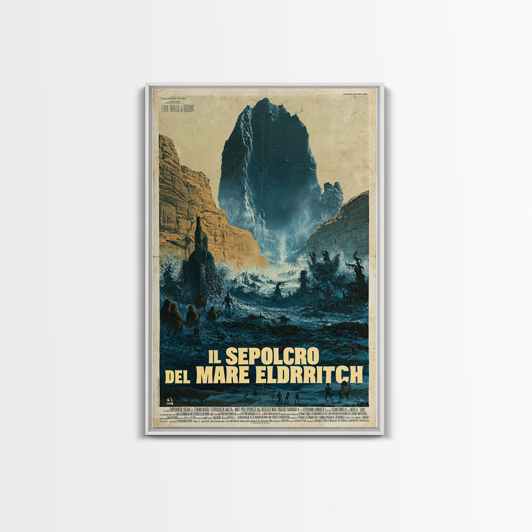 The Tomb Of The Eldritch Sea, Italian Language Horror Movie Poster, 1970s Horror Art, Eldritch Cinema Wall Art, Framed Canvas Print