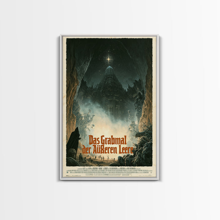 The Tomb Of The Outer Void, German Language Horror Movie Poster, 1960s Horror Art, Eldritch Cinema Wall Art, Framed Canvas Print