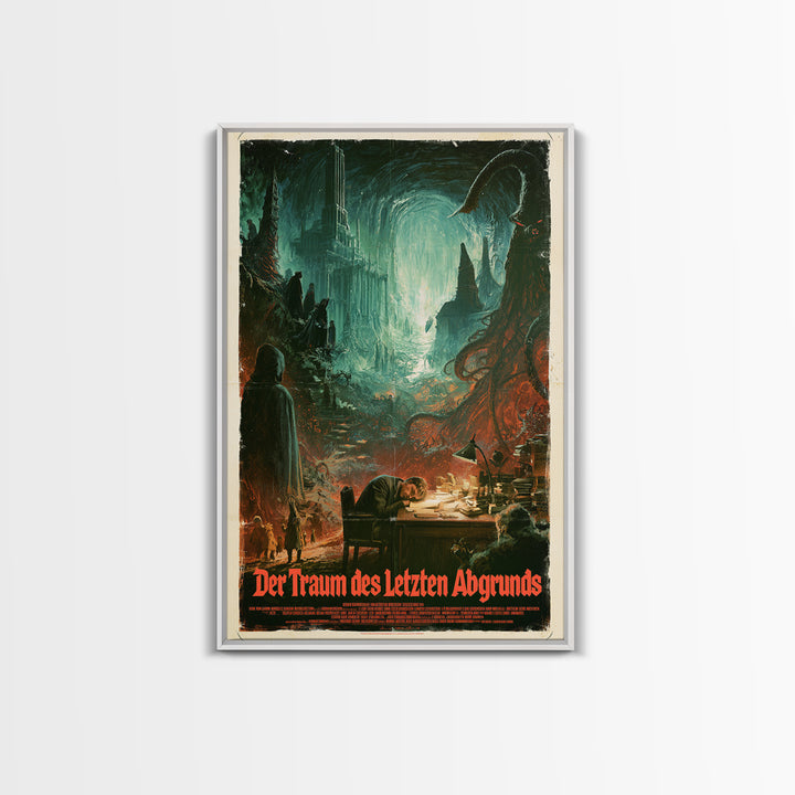 The Dream Of The Last Abyss, German Language Horror Movie Poster, 1960s Horror Art, Eldritch Cinema Wall Art, Framed Canvas Print