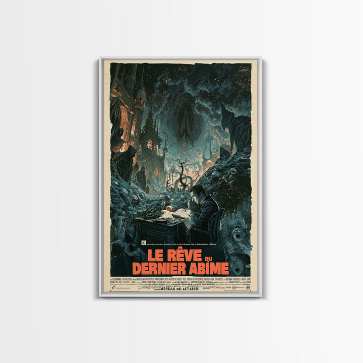 The Dream Of The Last Abyss, French Language Horror Movie Poster, 1960s Horror Art, Lovecraftian Horror Poster, Framed Canvas Print