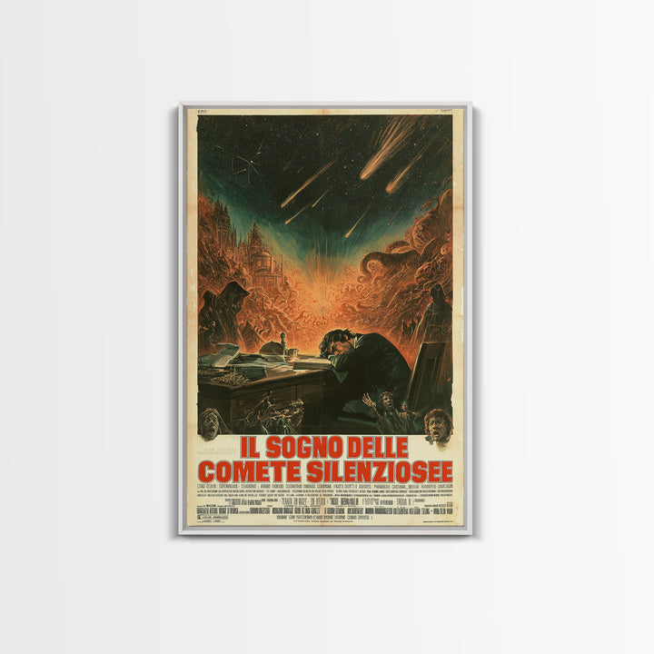 The Dream Of Silent Comets, Italian Language Horror Movie Poster, 1970s Horror Art, Eldritch Cinema Wall Art, Framed Canvas Print